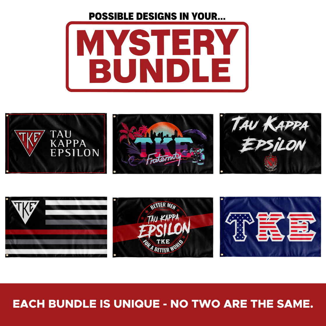 Fraternity Mystery Bundle + Flag – 5 Surprise Items for $65