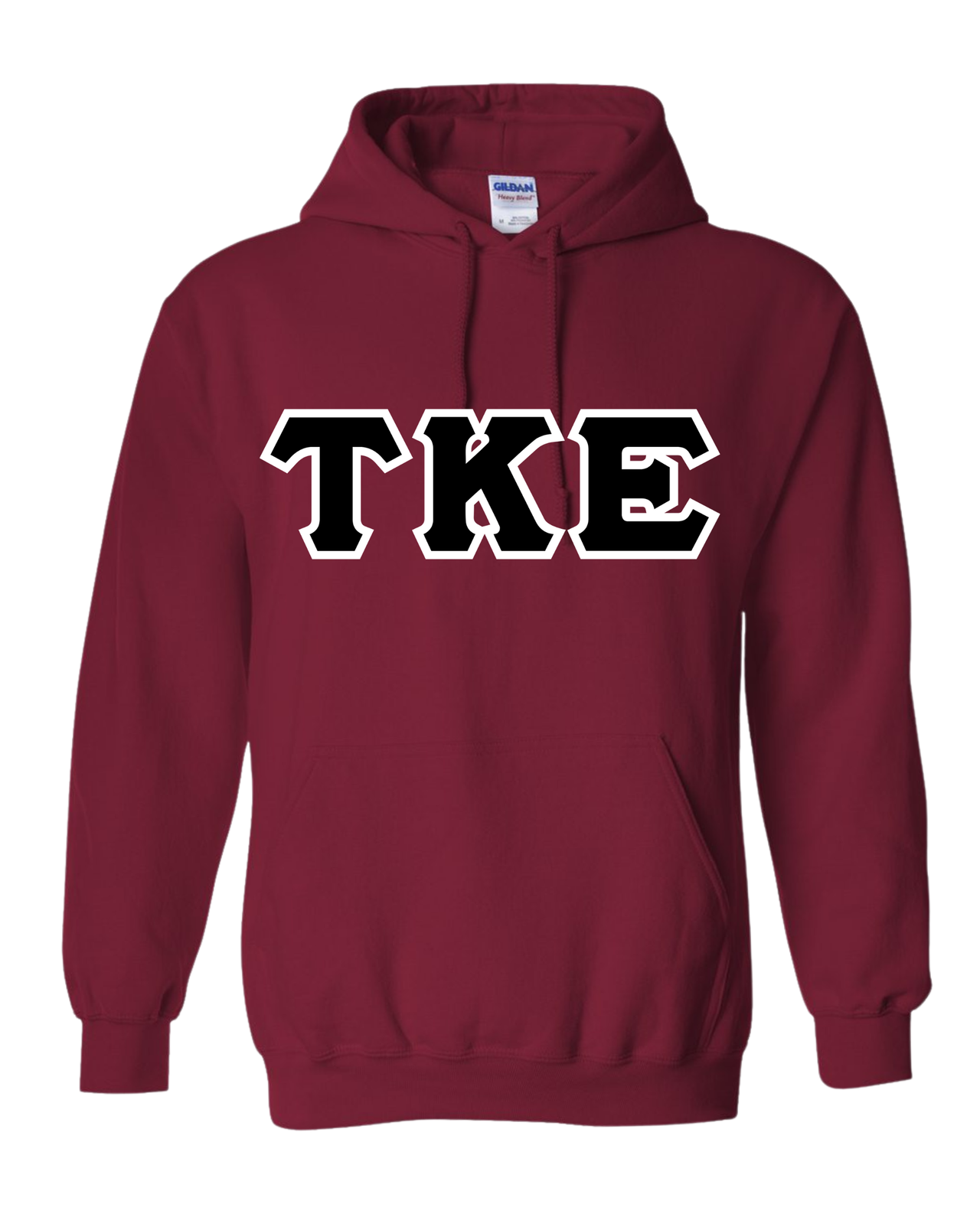 Tau Kappa Epsilon Stitched Letter Hoodie | Cardinal Red | Black with White Border