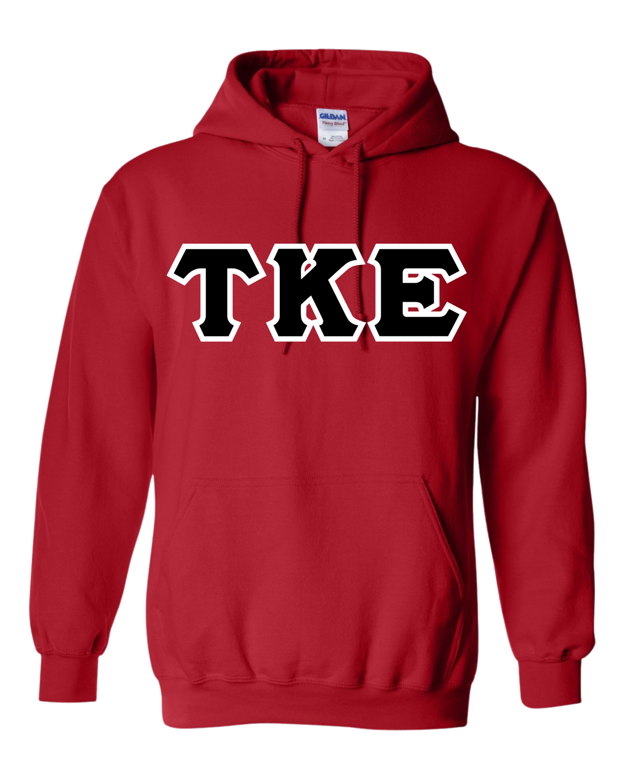 Tau Kappa Epsilon Stitched Letter Hoodie | Red | Black with White Border