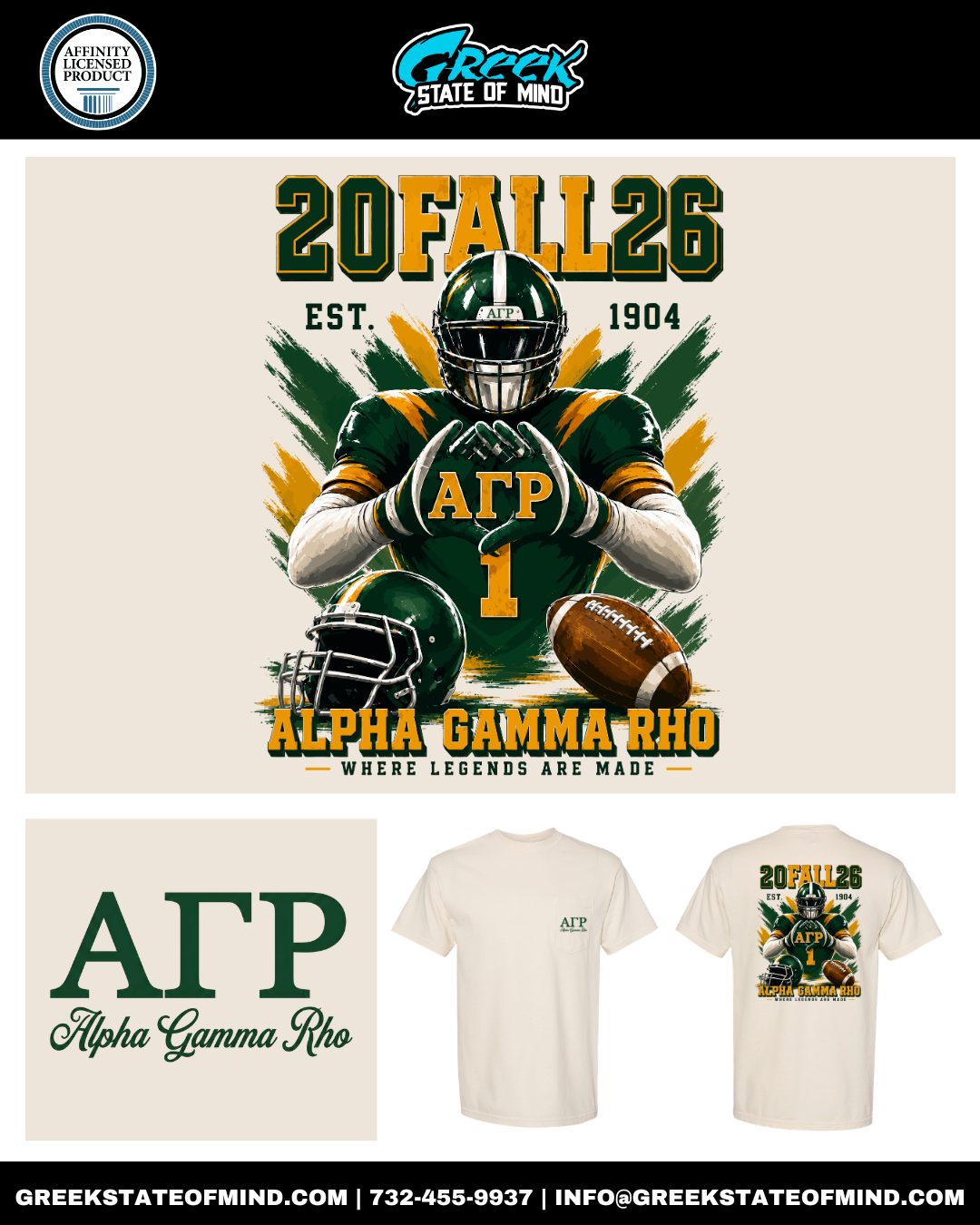 Alpha Gamma Rho - Where Legends are Made Pocket T-Shirt