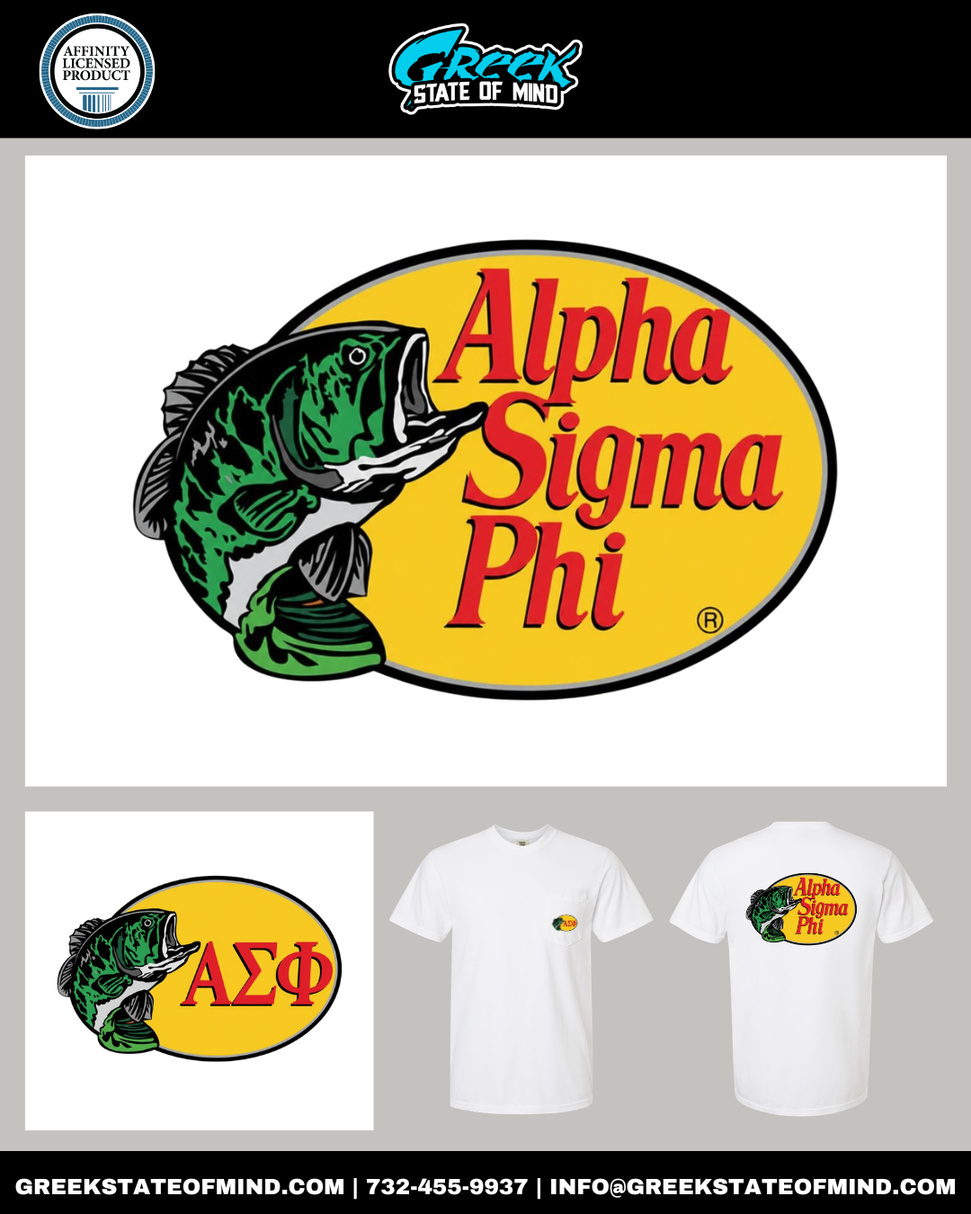 Alpha Sigma Phi Fishing Pocket T-Shirt