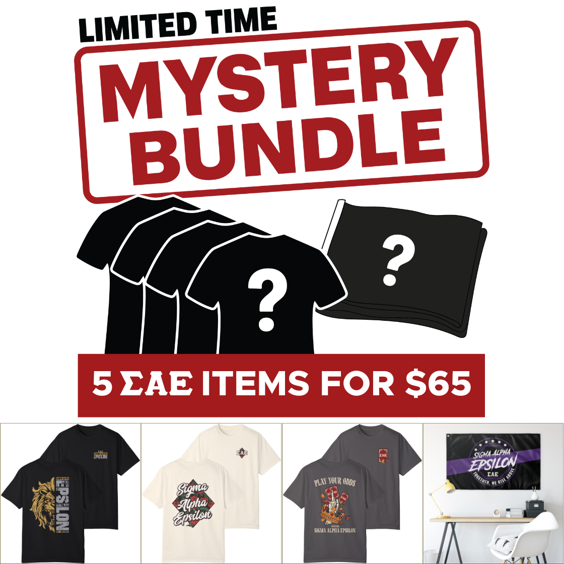 Sigma Alpha Epsilon Mystery Bundle – 5 Surprise Items for $65