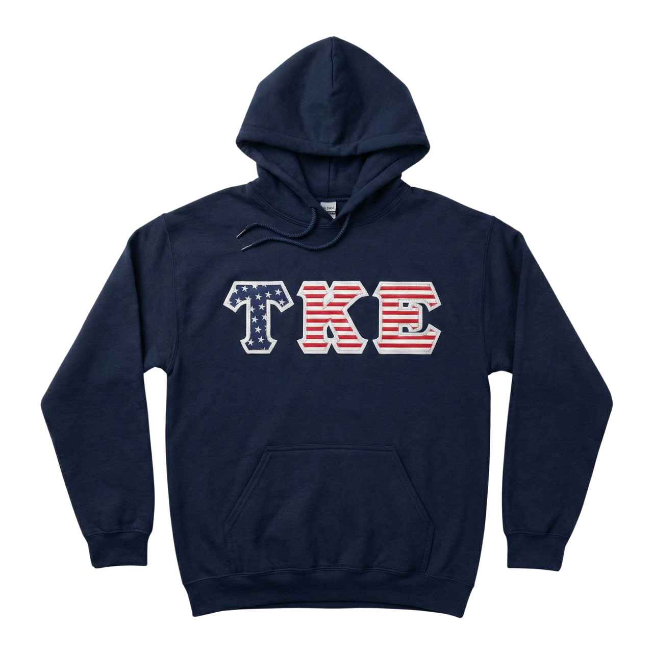 Tau Kappa Epsilon Stitched Letter Hoodie | Navy | USA Letters