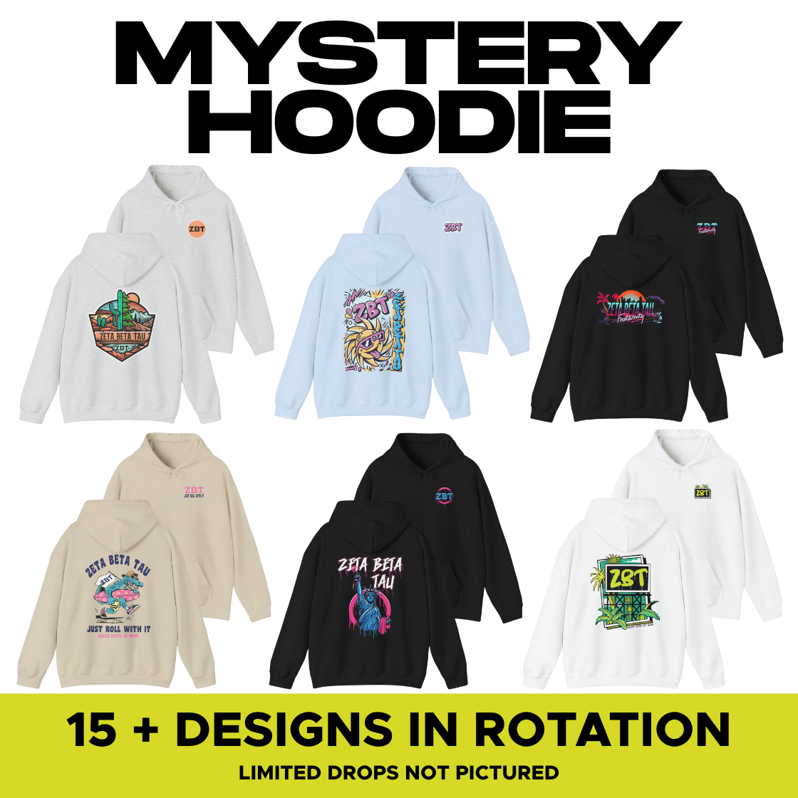 Zeta Beta Tau Mystery Hoodie Sale
