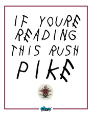  handwritten-style text reading if youre reading this rush pike with a small pi kappa alpha crest underneath.