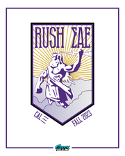 Rush EAE logo with a stylized figure and text on a white background