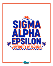 sigma alpha epsilon university of florida rush shirt design with bold typography palm trees and florida color accents