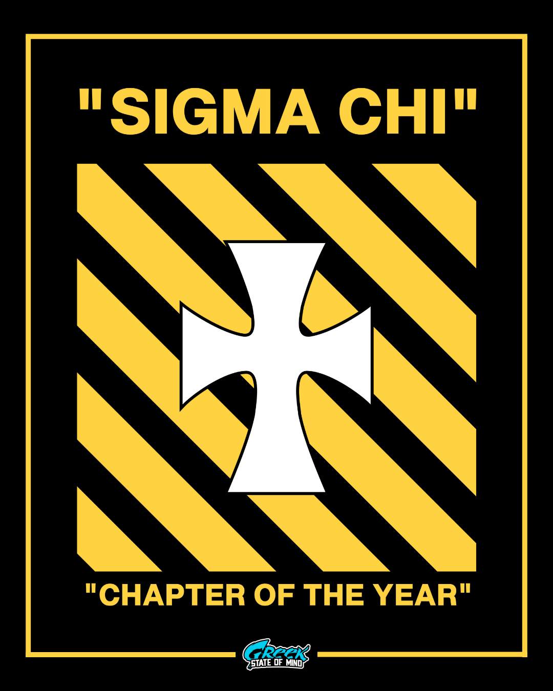 D103 – Sigma Chi Chapter Of The Year Cross PR General Apparel Shirt Design