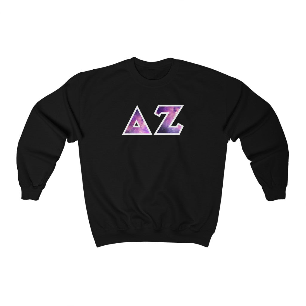 Delta Zeta Printed Letters | Galaxy Crewneck