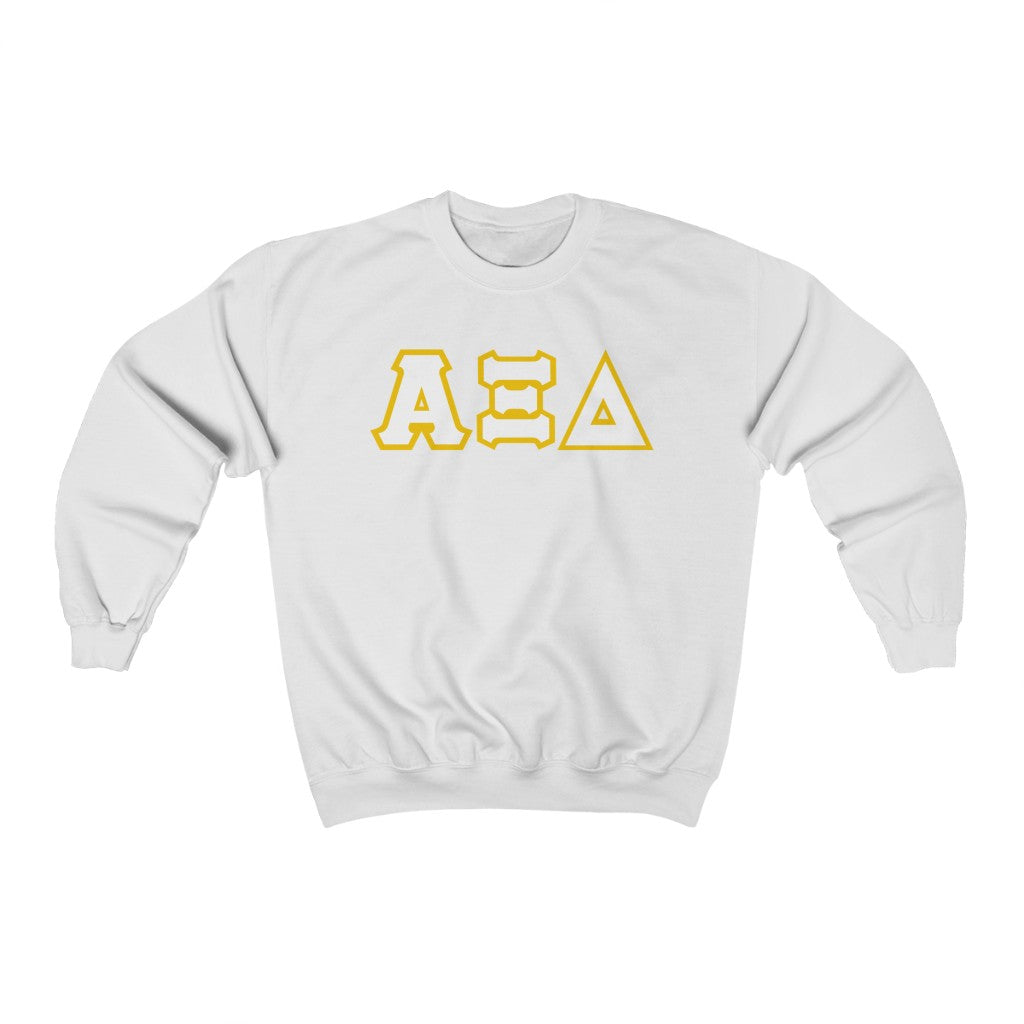 AXiD Printed Letters | White with Gold Border Crewneck