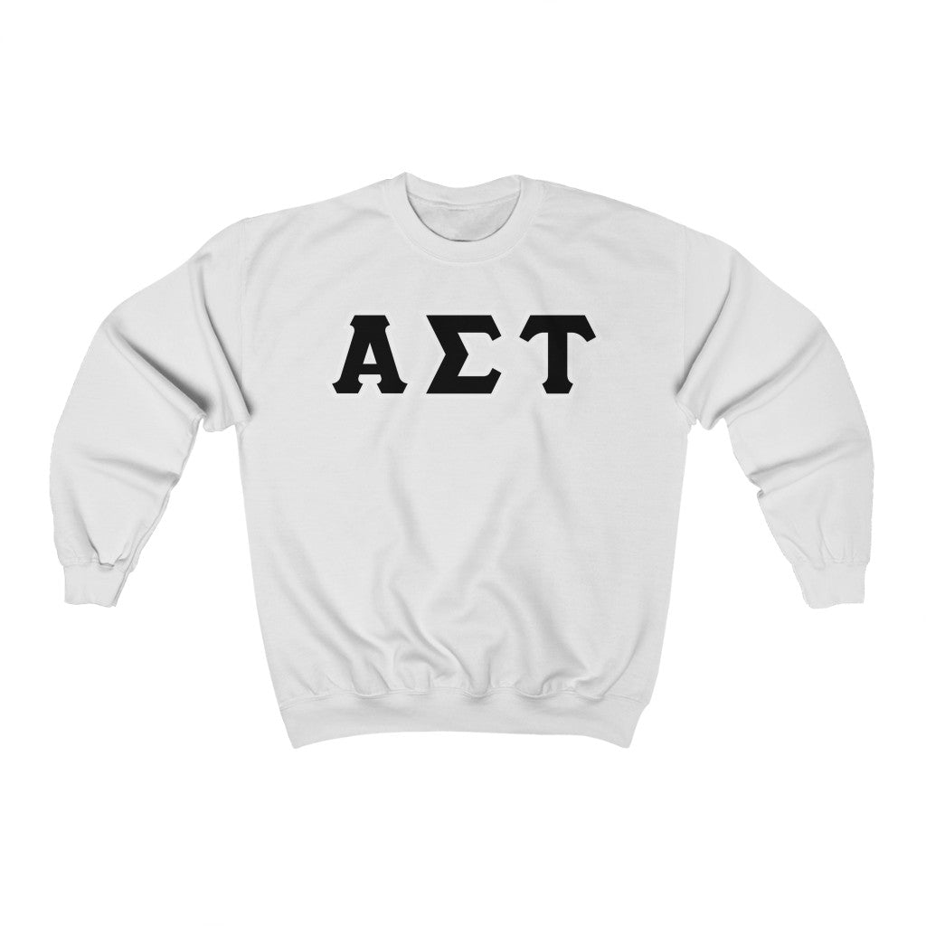 AST Printed Letters | Black with White Border Crewnecks