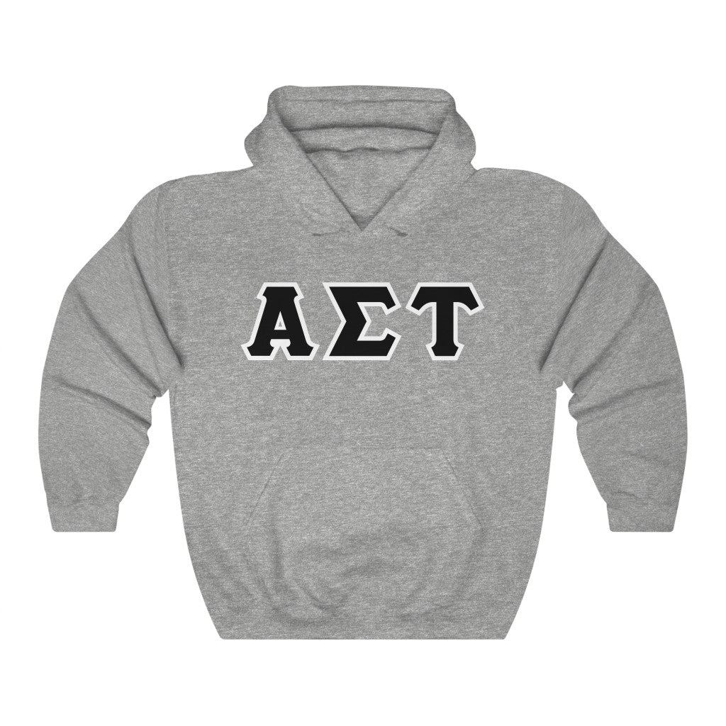 AST Printed Letters | Black with White Border Hoodie