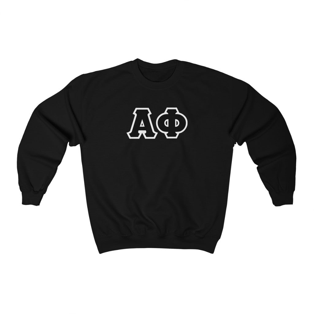 Alpha Phi Printed Letters | Black & White Border Crewneck