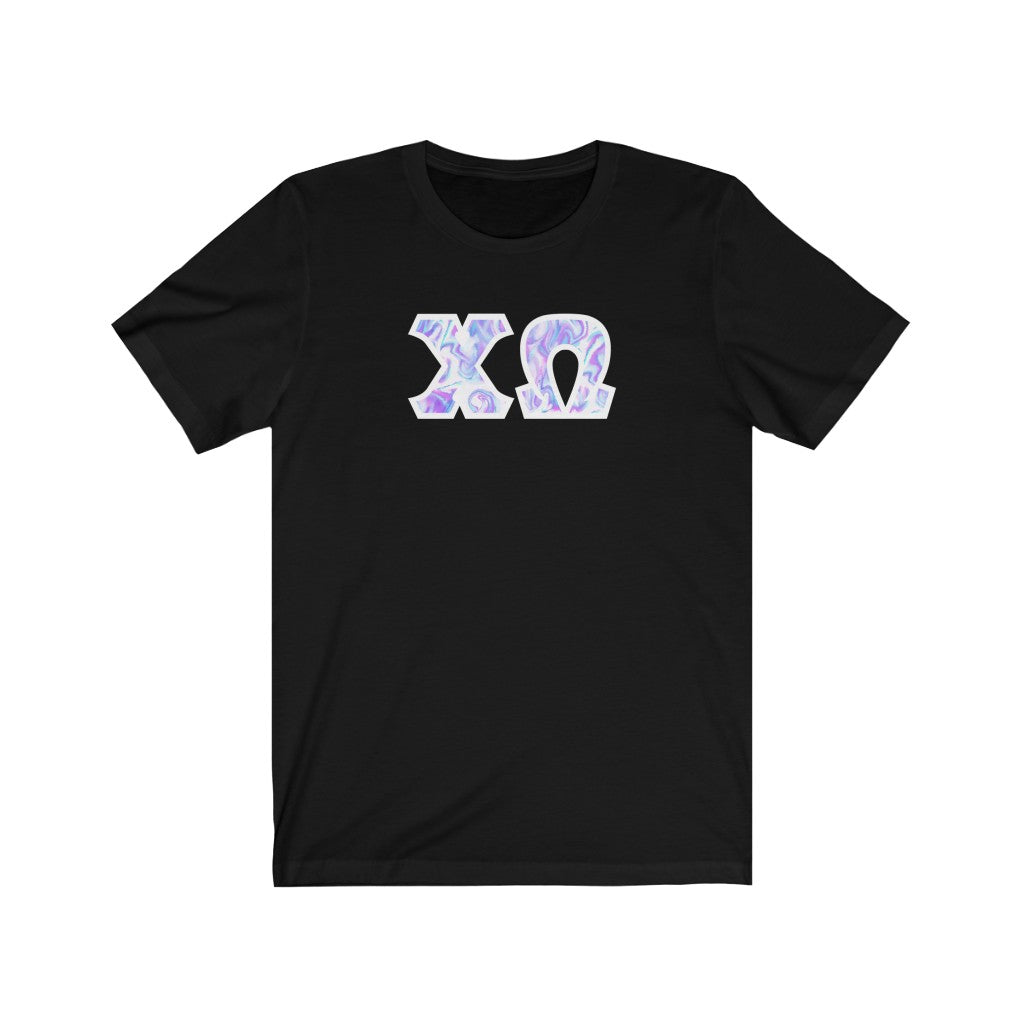 Chi Omega Printed Letters | Cotton Candy Tie-Dye T-Shirt