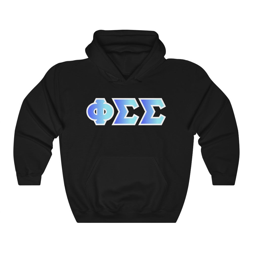 Phi Sigma Sigma Printed Letters | Oceans Hoodie