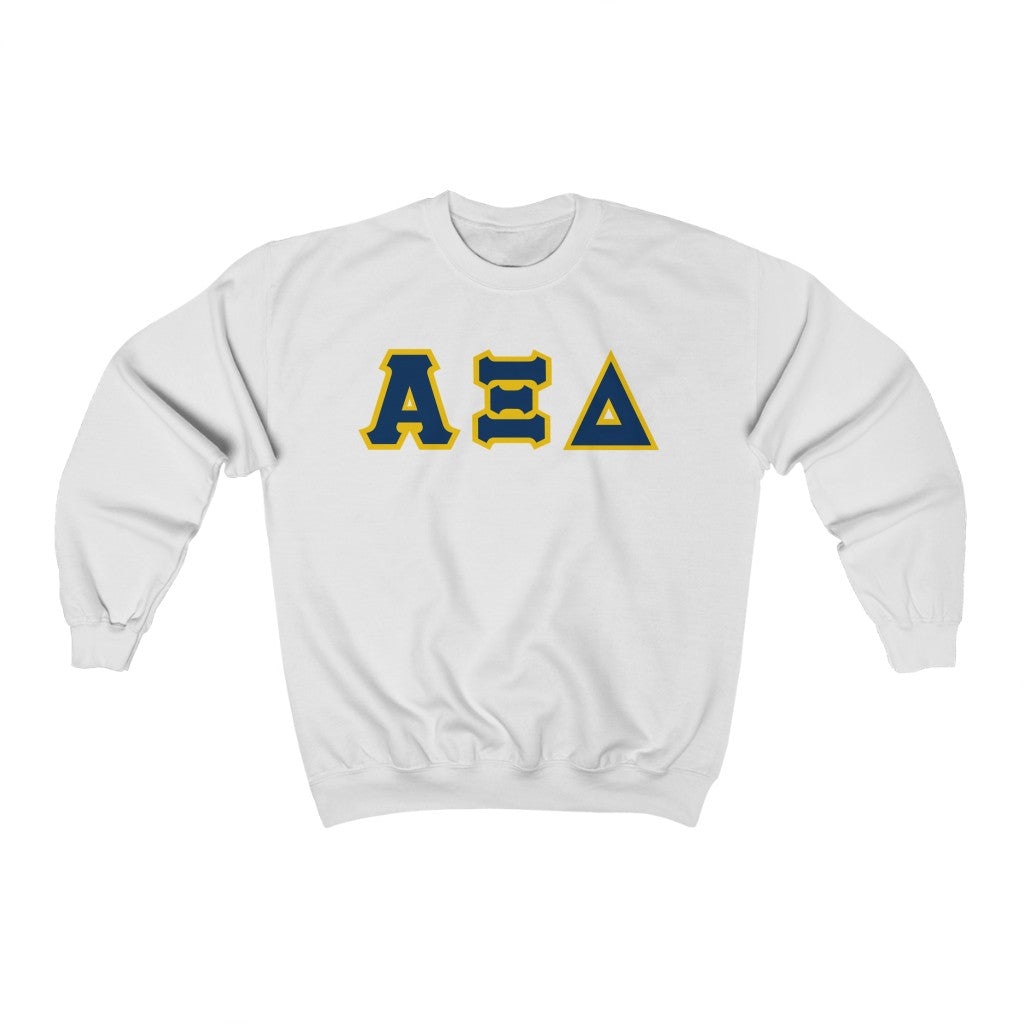 AXiD Printed Letters | Navy with Quill Gold Border Crewneck