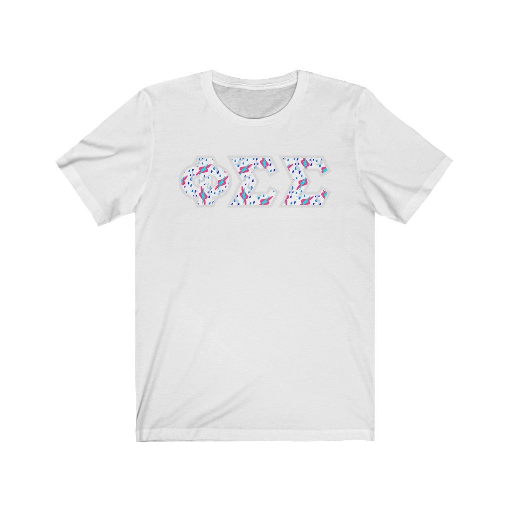 Phi Sigma Sigma Printed Letters | Bayside White T-Shirt