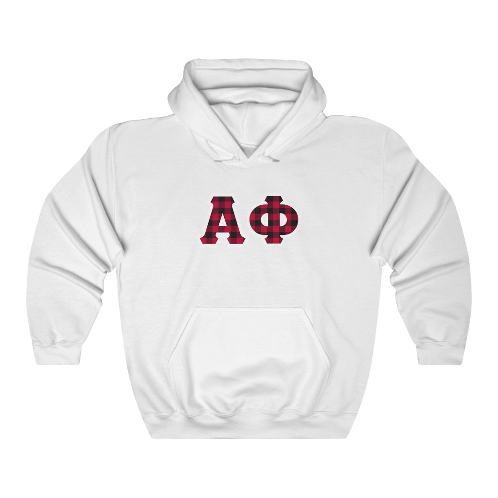 Alpha Phi Printed Letters | Buffalo Plaid Hoodie