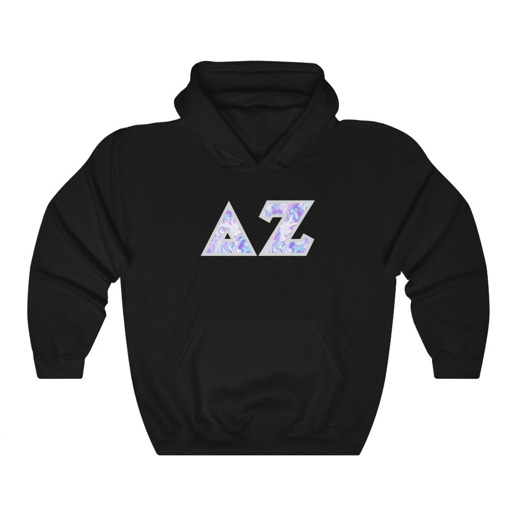 Delta Zeta Printed Letters | Cotton Candy Tie-Dye Hoodie