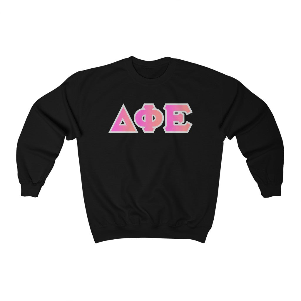 Delta Phi Epsilon Printed Letters | Bubble Gum Crewneck