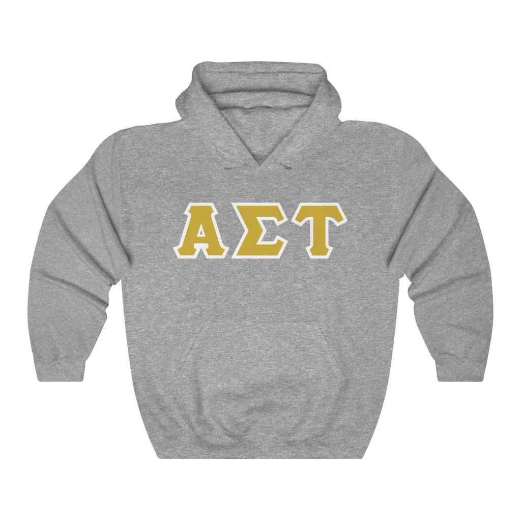 AST Printed Letters | Gold with White Border Hoodie