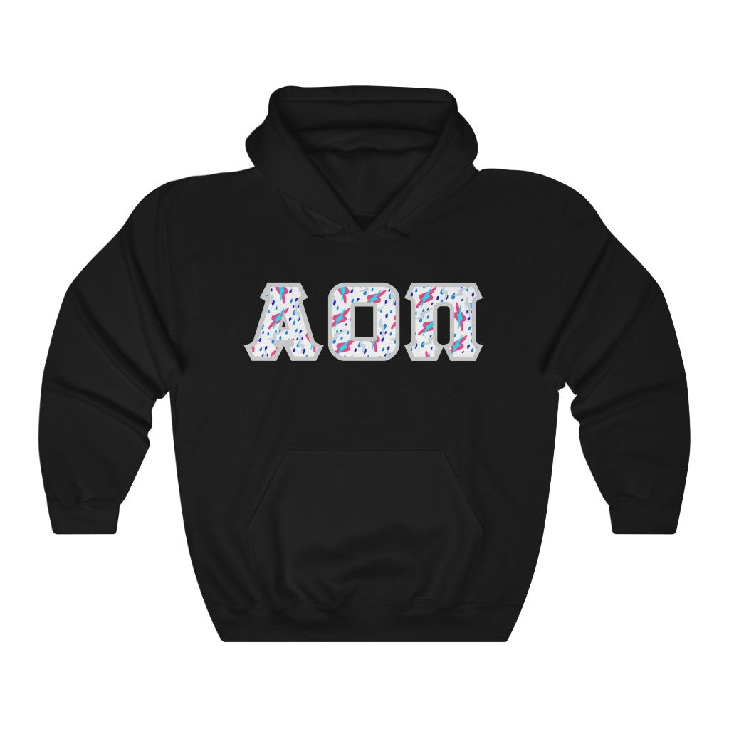 Alpha Omicron Pi Printed Letters | Bayside White Hoodie
