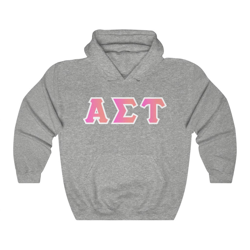 Alpha Sigma Tau Printed Letters | Bubble Gum Hoodie