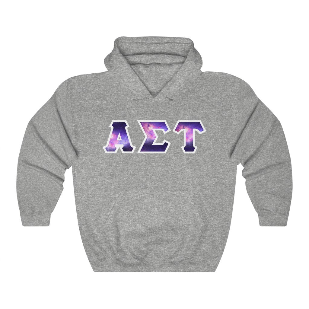 Alpha Sigma Tau Printed Letters | Galaxy Print Hoodie