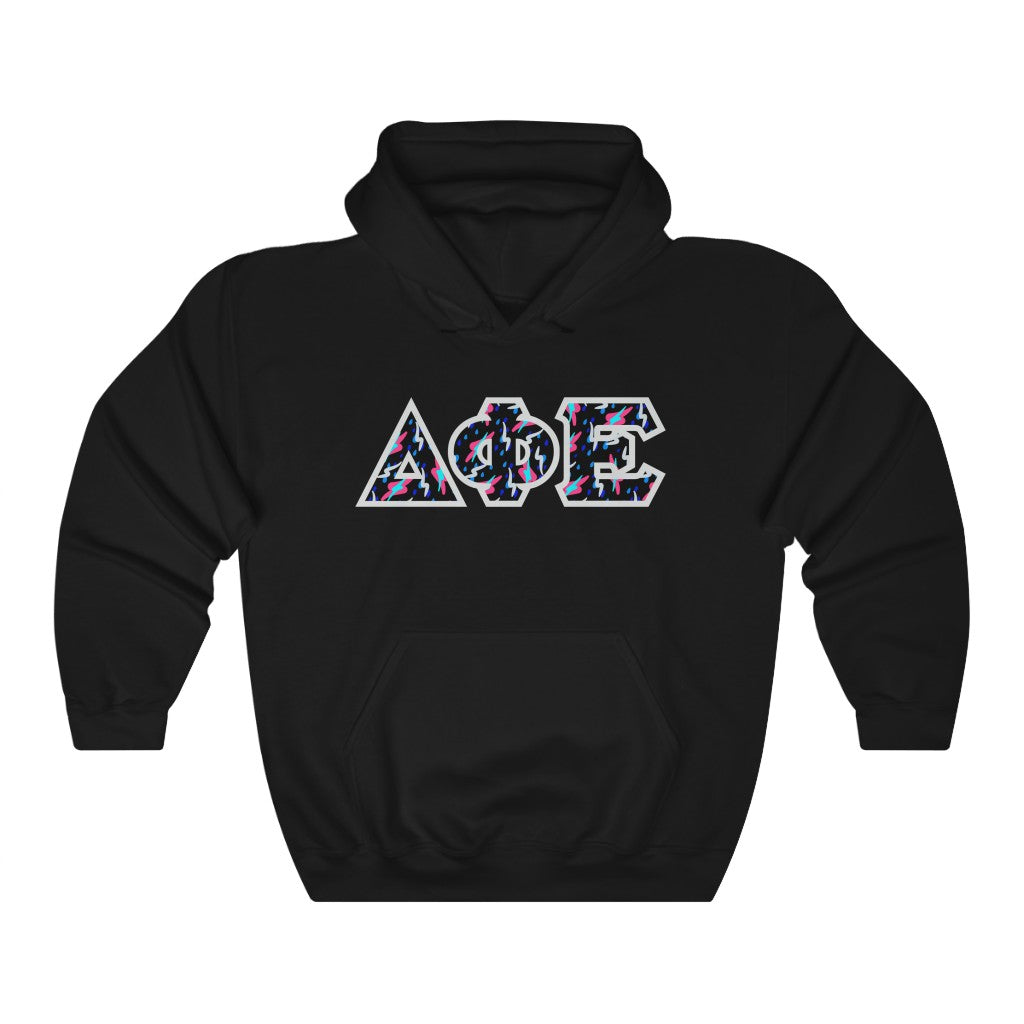Delta Phi Epsilon Printed Letters | Bayside Black Hoodie
