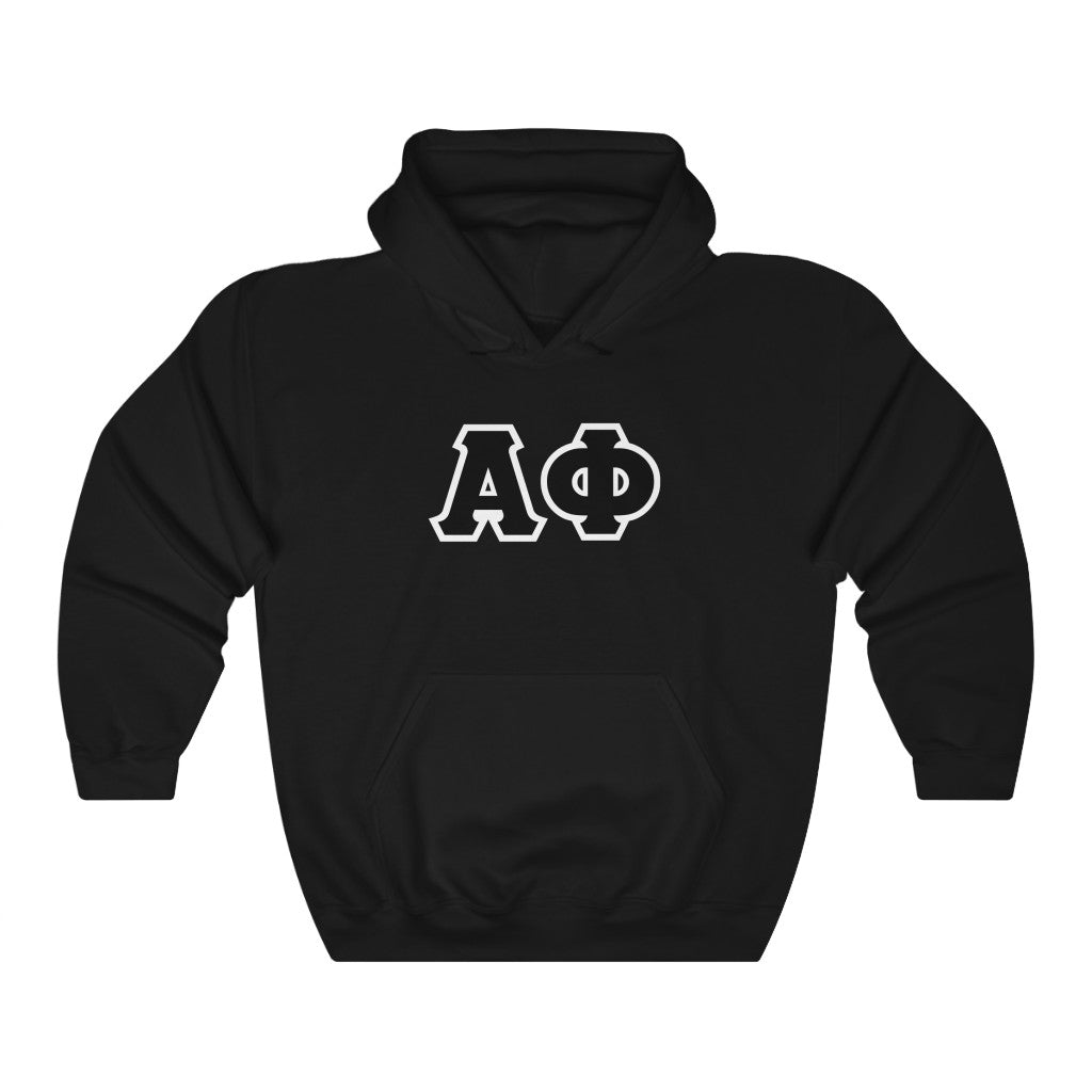 Alpha Phi Printed Letters | Black & White Border Hoodie