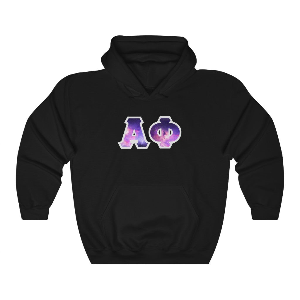 Alpha Phi Printed Letters | Galaxy Hoodie