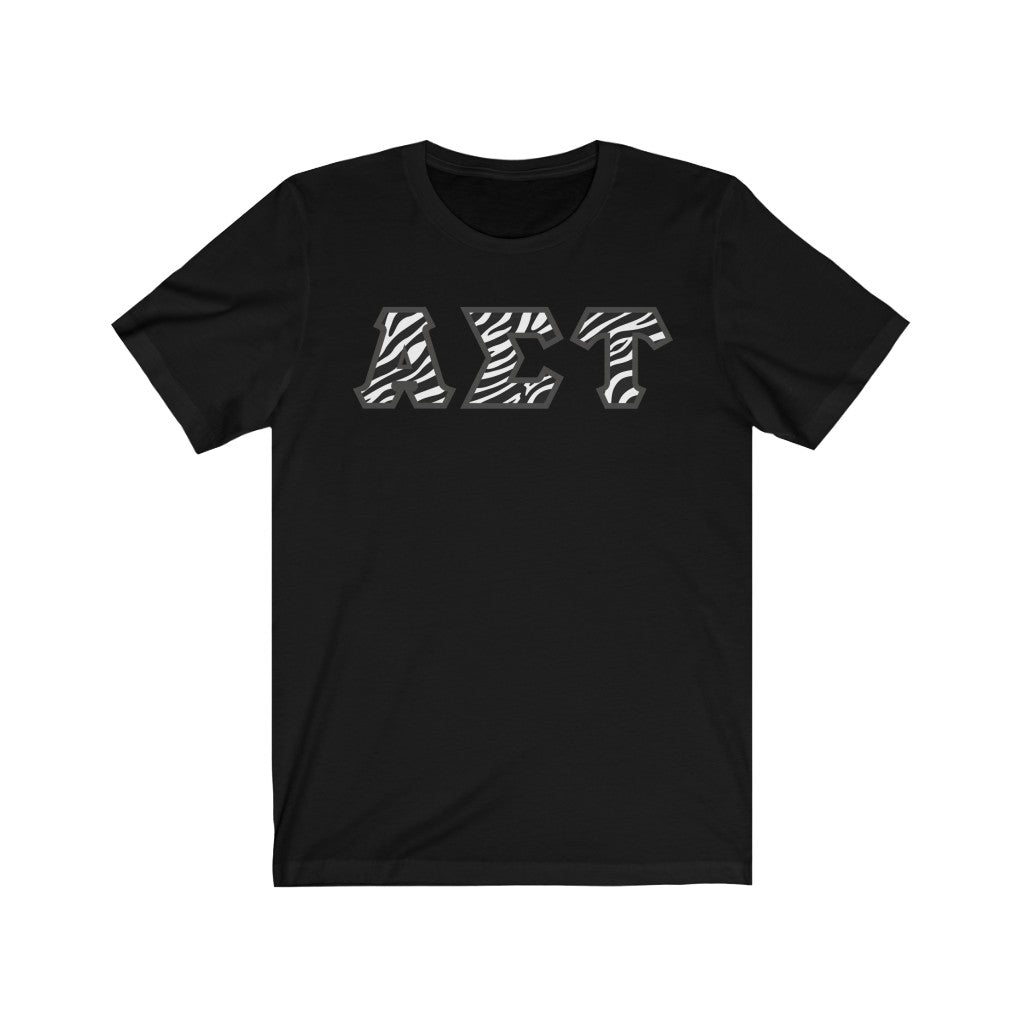 Alpha Sigma Tau Printed Letters | Zebra Print T-Shirt