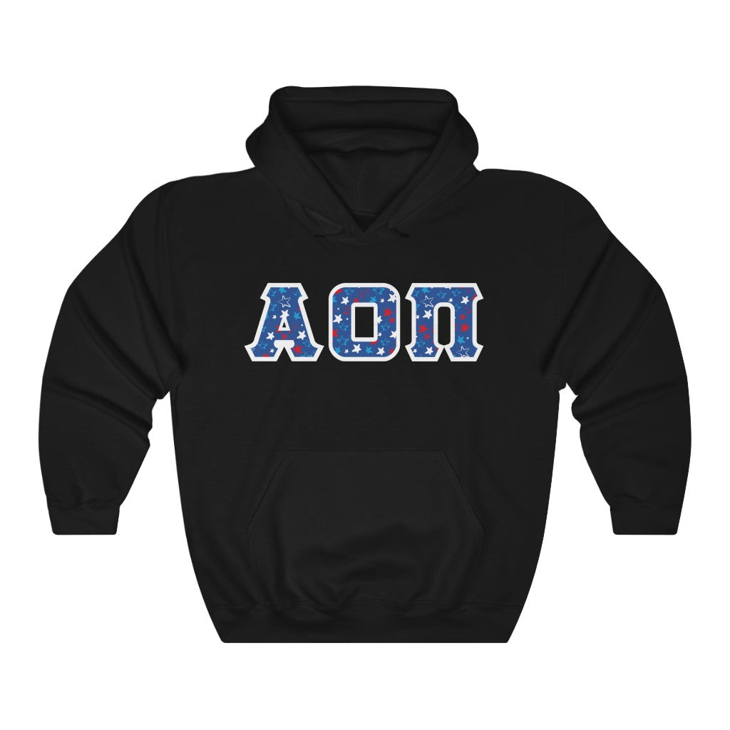Alpha Omicron Pi Printed Letters | American Stars Hoodie