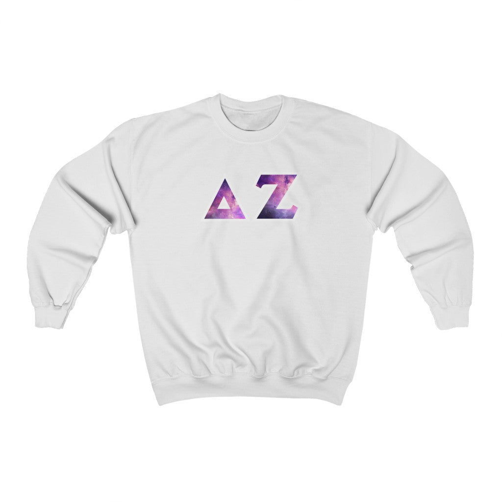 Delta Zeta Printed Letters | Galaxy Crewneck