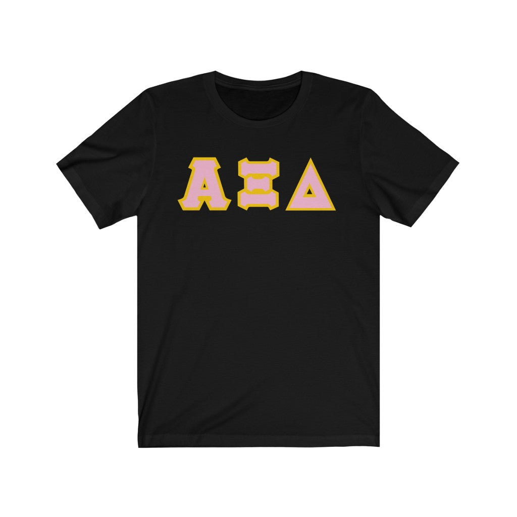 AXiD Printed Letters | Pink with Gold Border T-Shirt