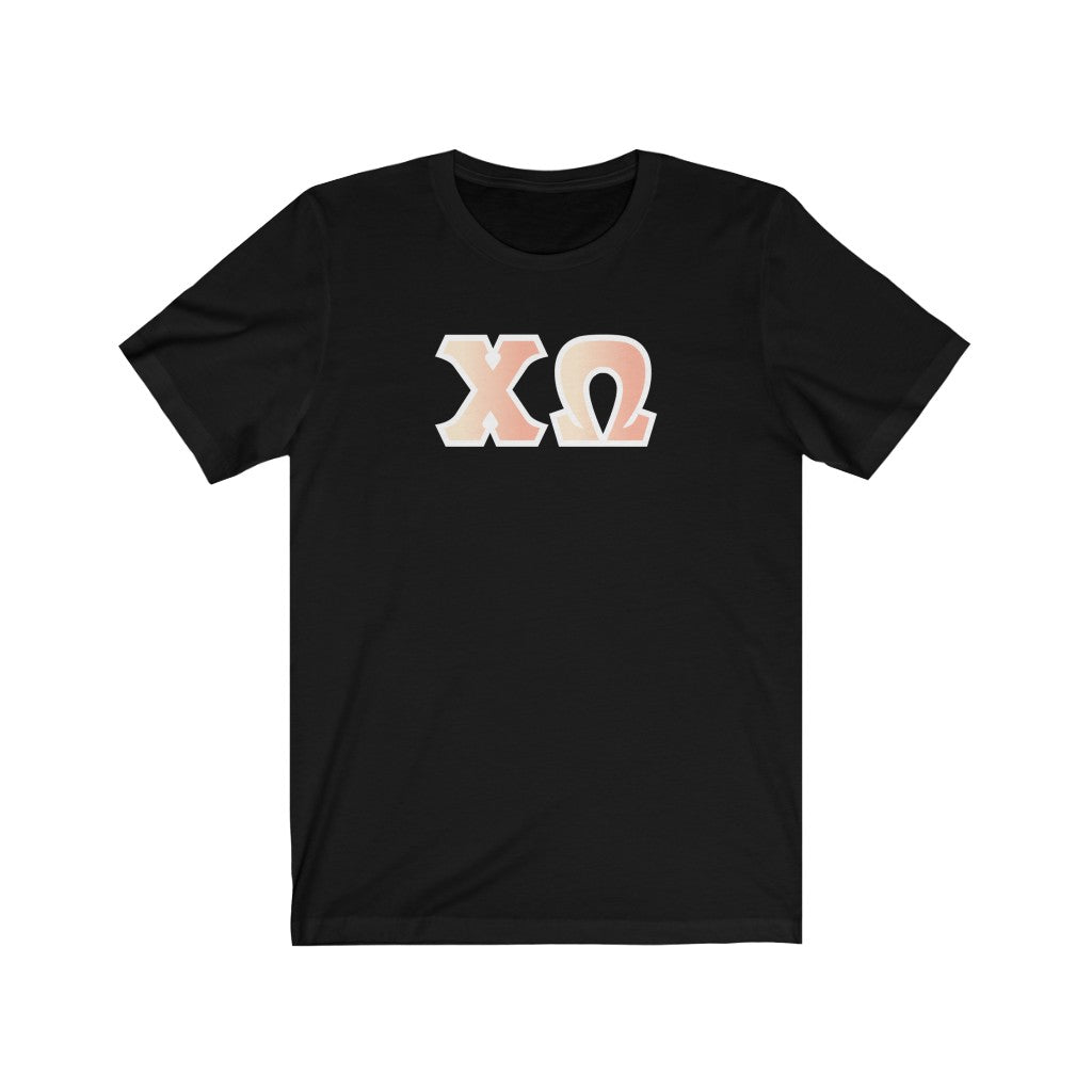 Chi Omega Printed Letters | Peach Sunrise T-Shirt
