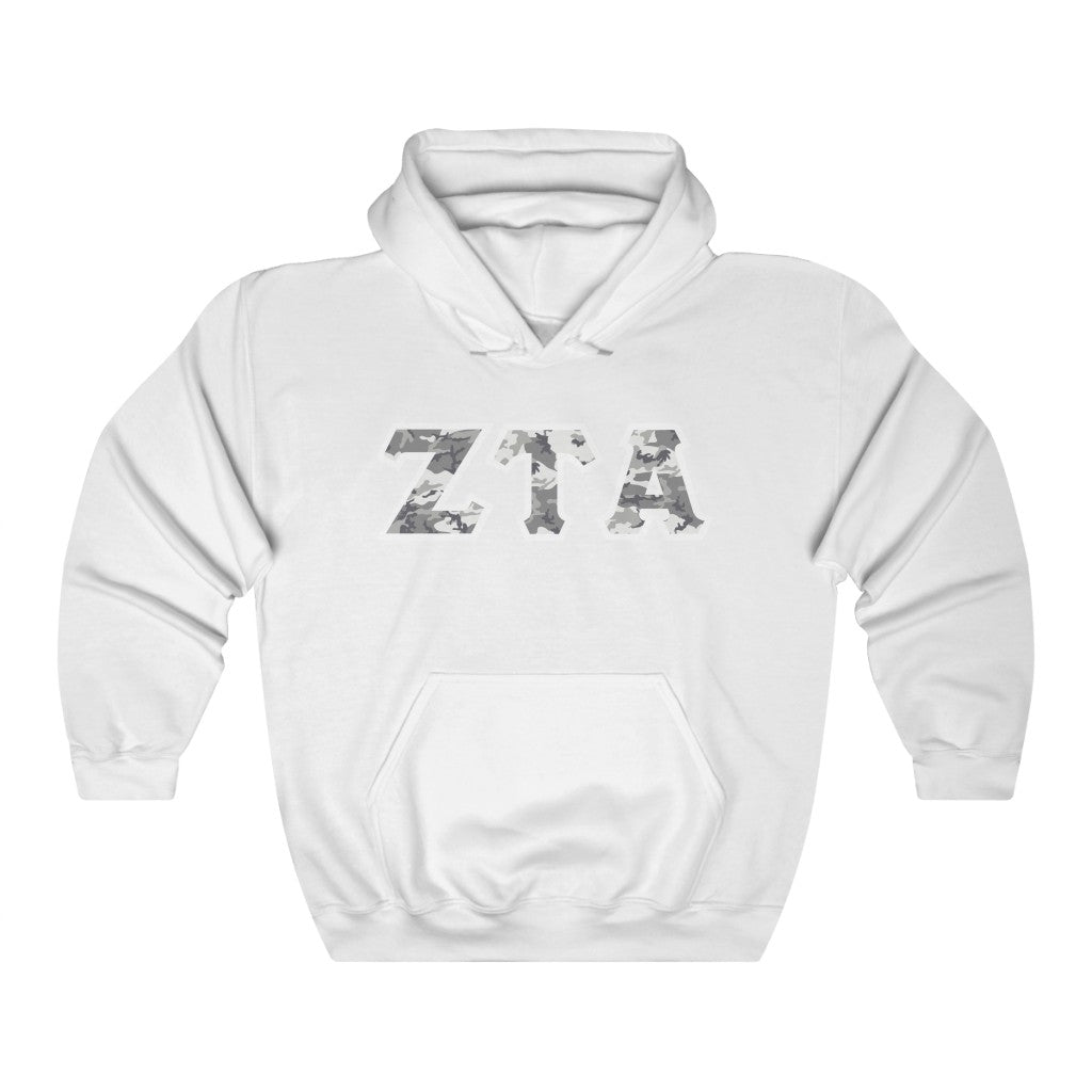 ZTA Printed Letters | Winter Camo Hoodie
