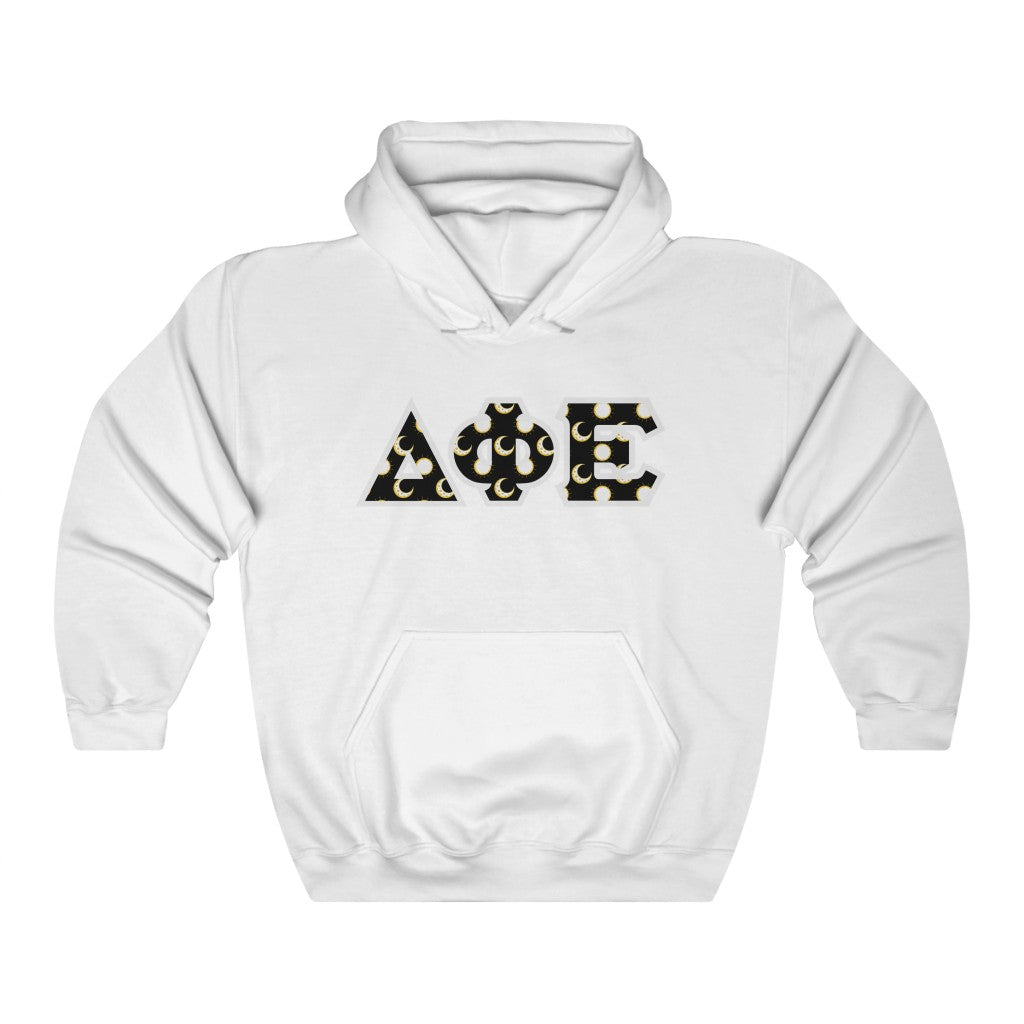 Delta Phi Epsilon Printed Letters | Sun and Moon Hoodie