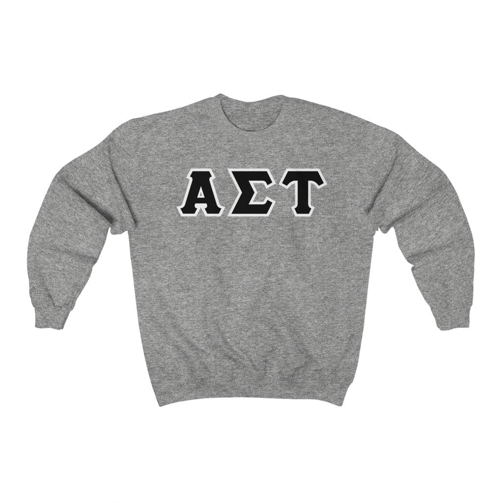 AST Printed Letters | Black with White Border Crewnecks