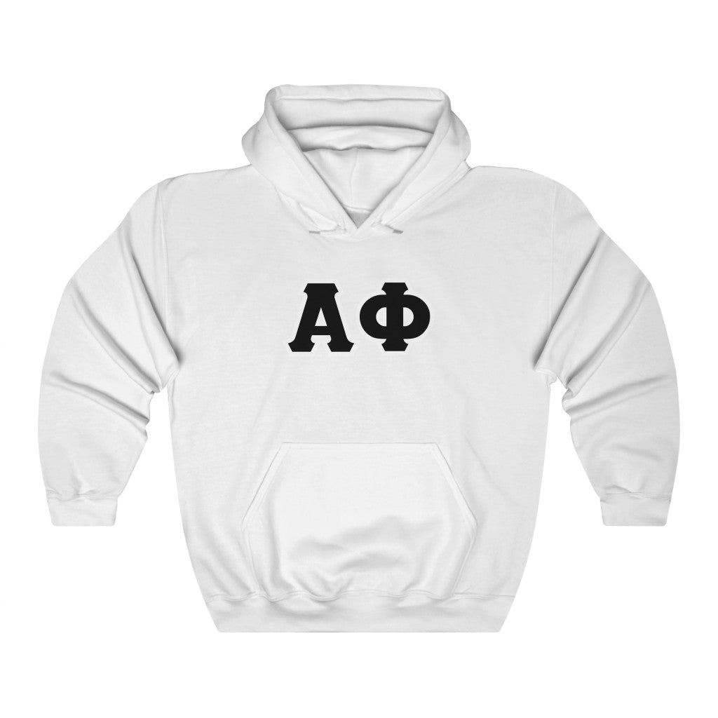 Alpha Phi Printed Letters | Black & White Border Hoodie