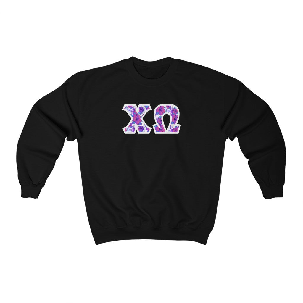 Chi Omega Printed Letters | Flora Crewneck