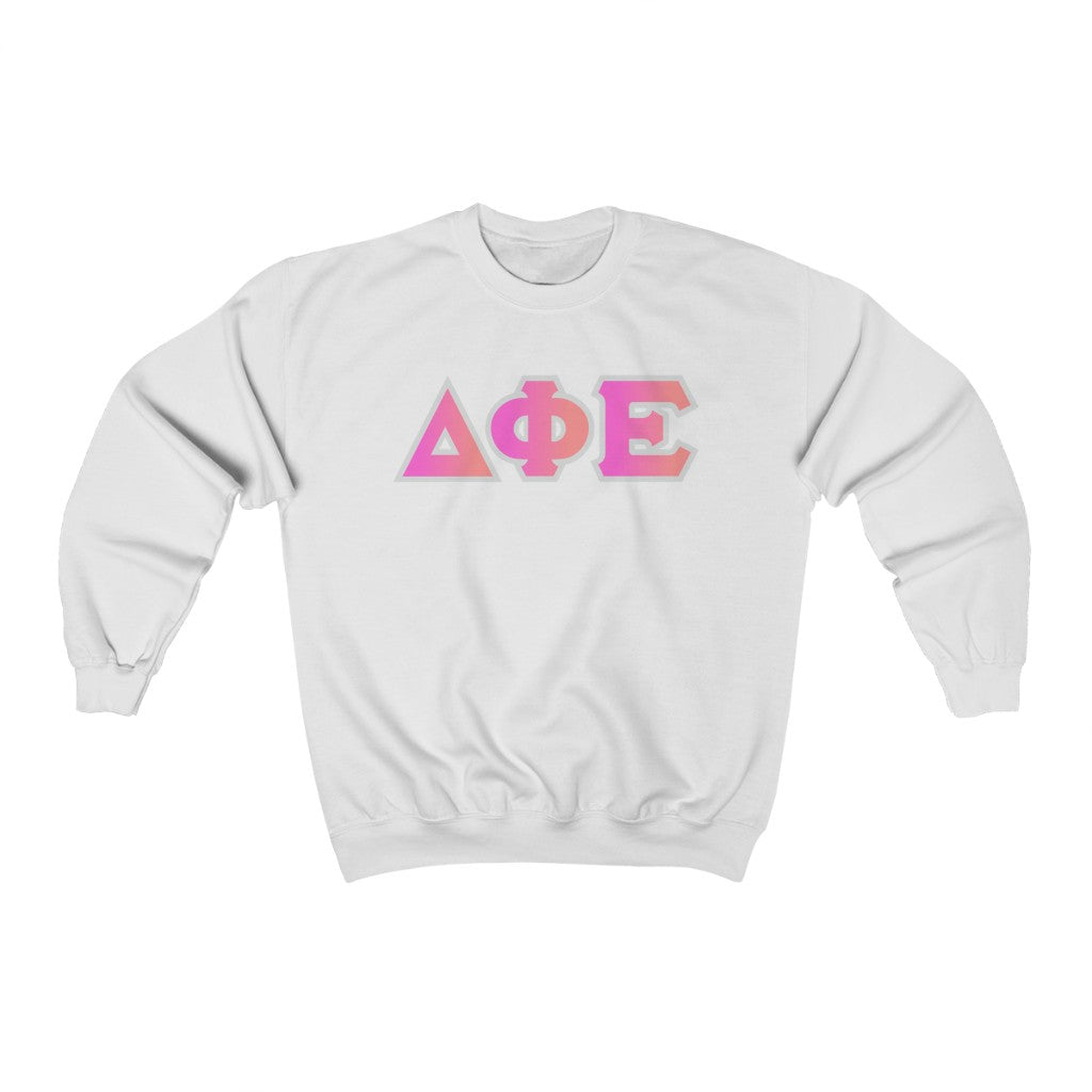 Delta Phi Epsilon Printed Letters | Bubble Gum Crewneck