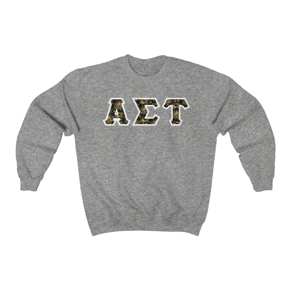 Alpha Sigma Tau Printed Letters | Golden Lotus Crewnecks