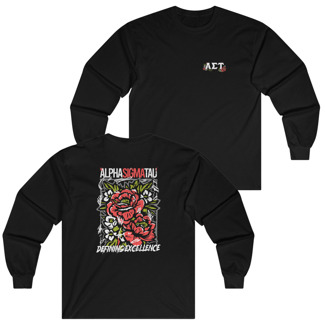 Alpha Sigma Tau Graphic Long Sleeve | Grunge Roses