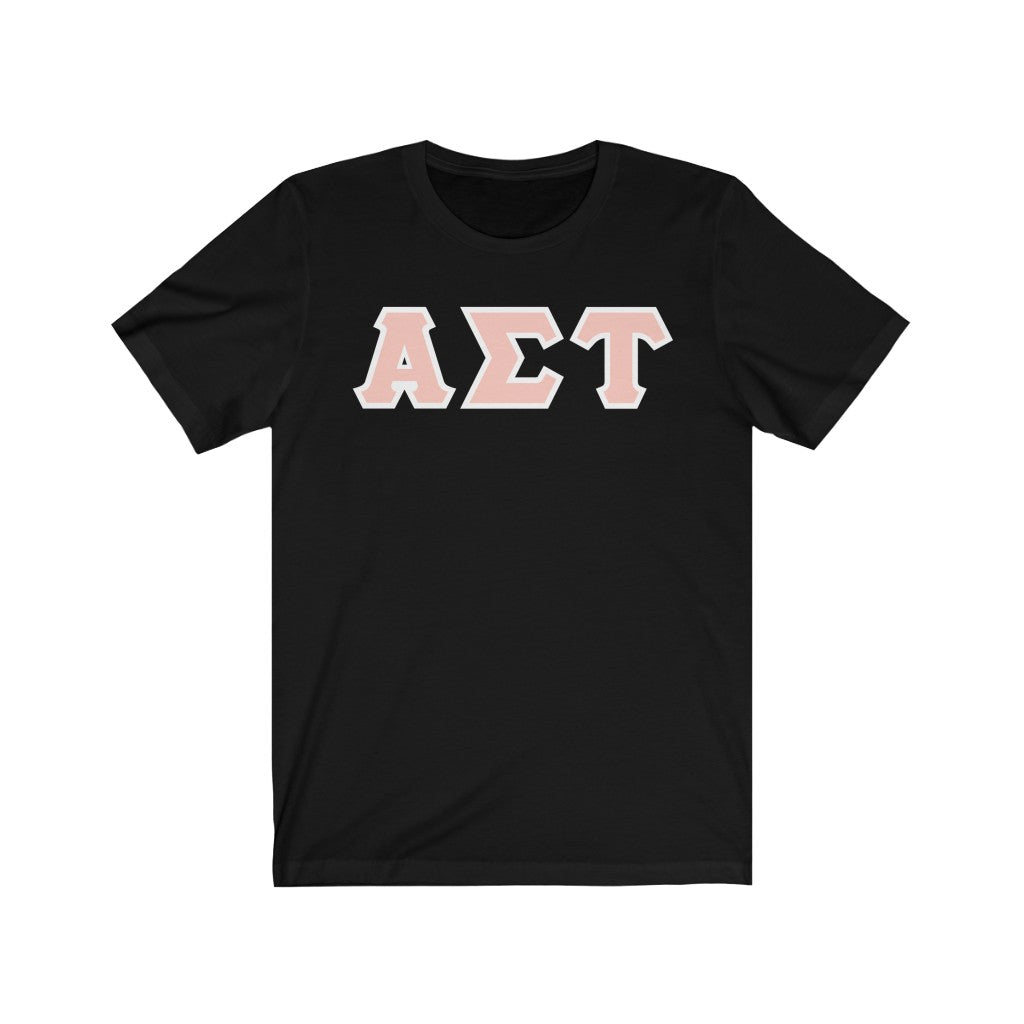 AST Printed Letters | Peach with White Border T-Shirt