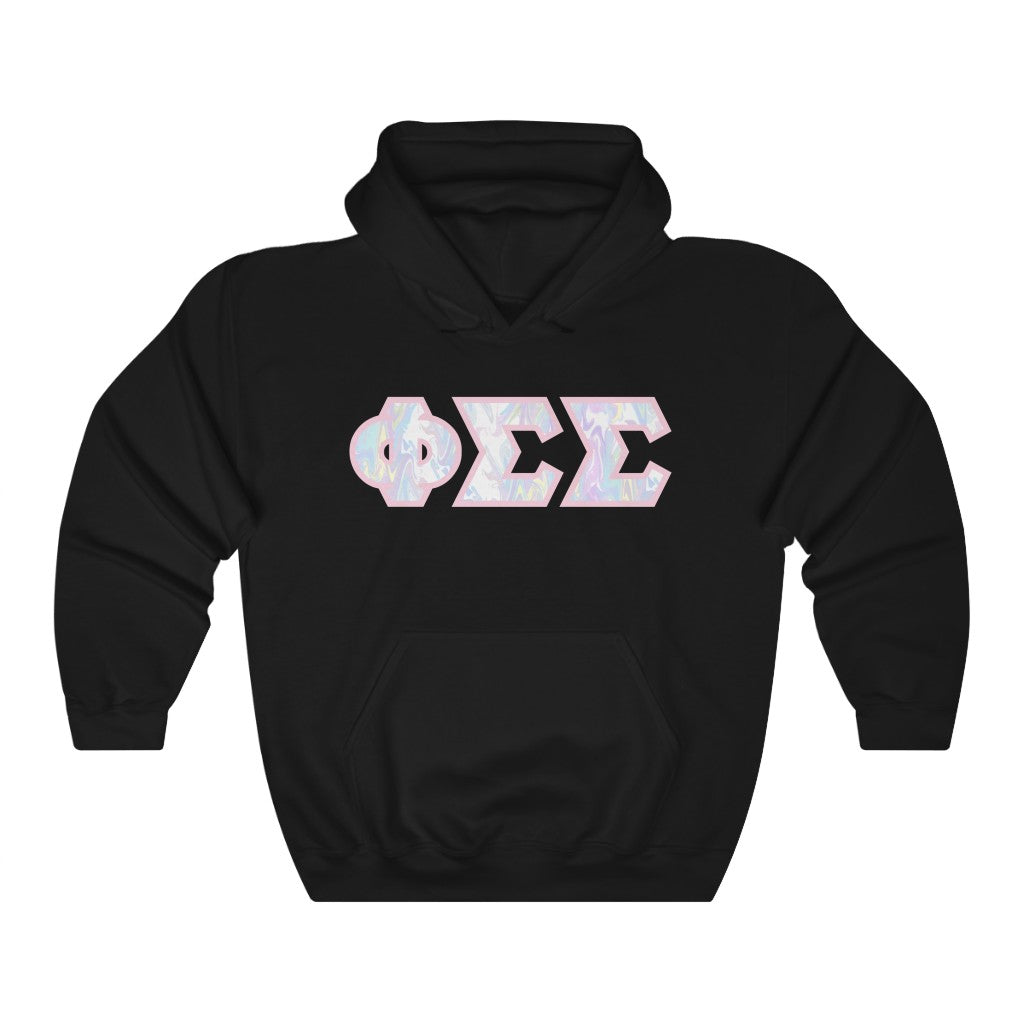Phi Sigma Sigma Printed Letters | Pastel Tie-Dye Hoodie