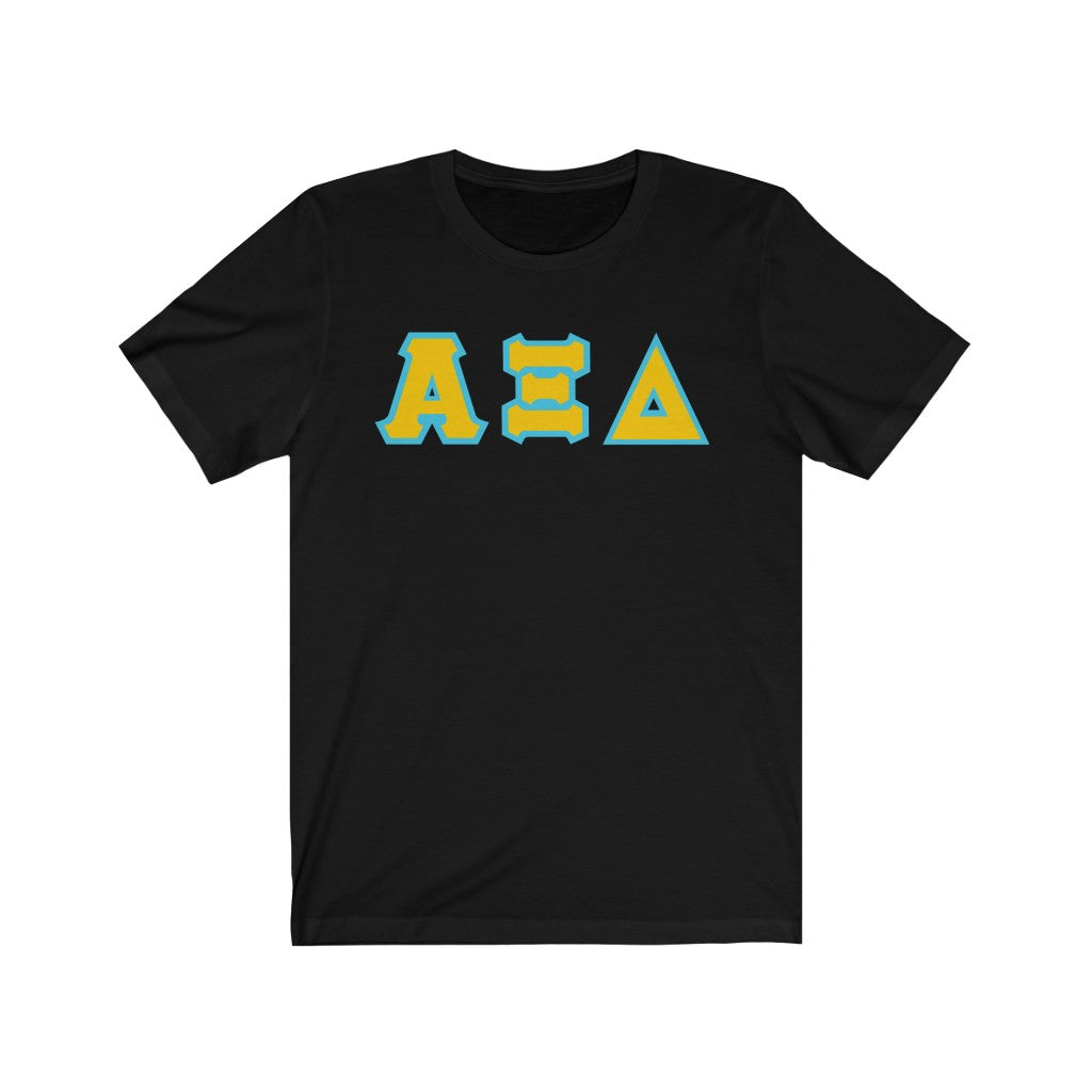 AXiD Printed Letters | Gold with Blue Border T-Shirt