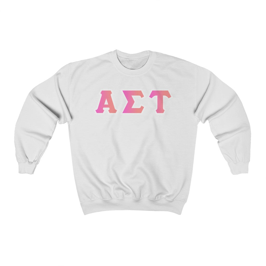 Alpha Sigma Tau Printed Letters | Bubble Gum Crewnecks