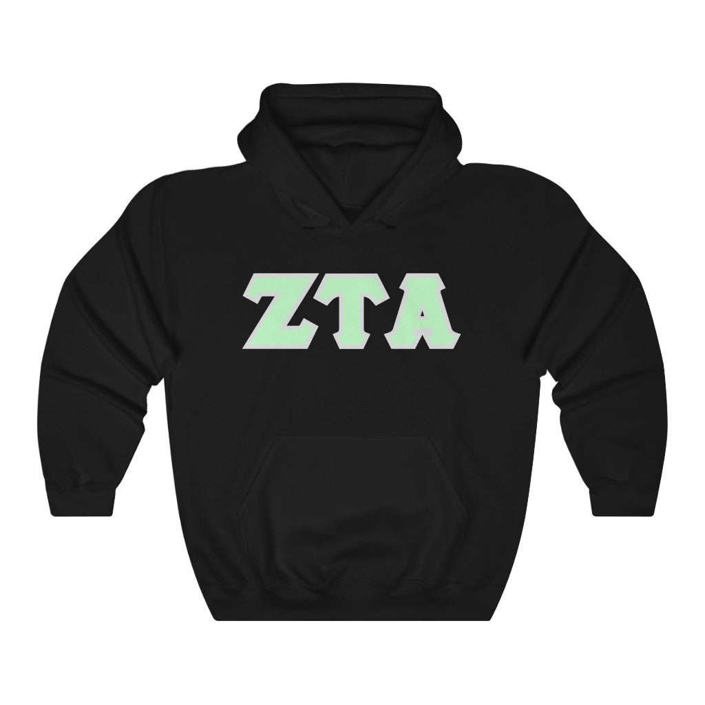 ZTA Printed Letters | Mint with Grey Border Hoodie