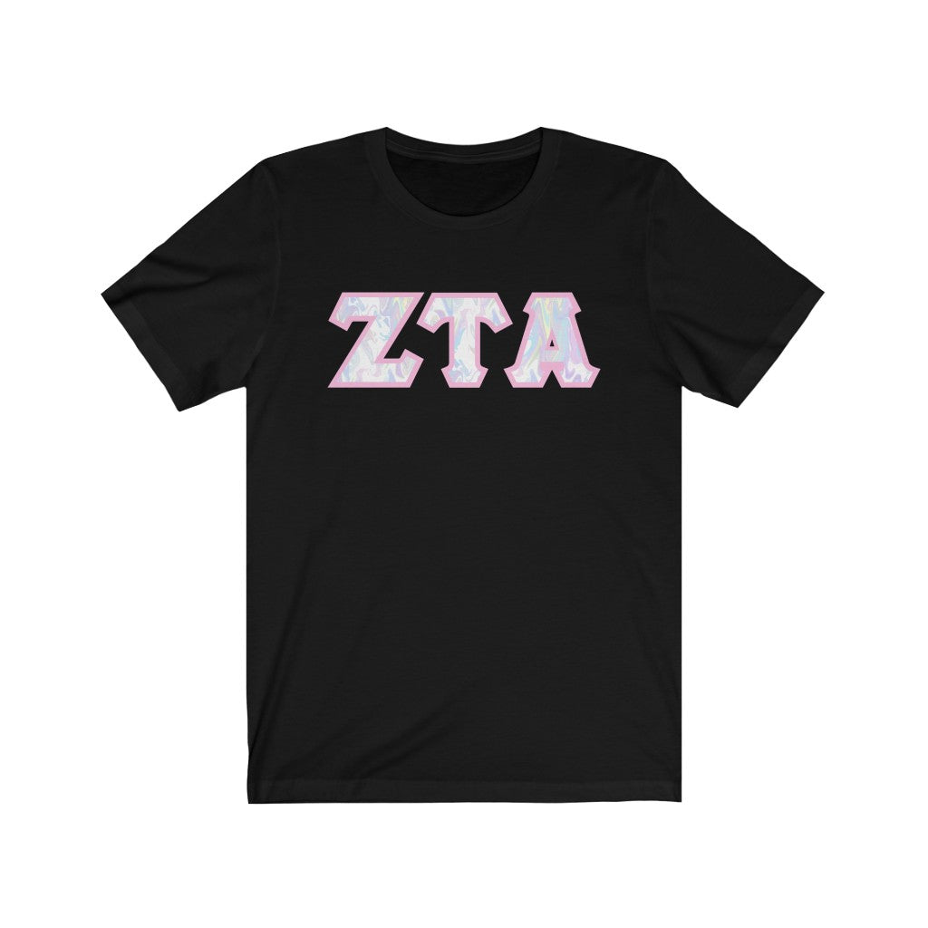 Zeta Tau Alpha Printed Letters | Pastel Tie-Dye T-Shirt